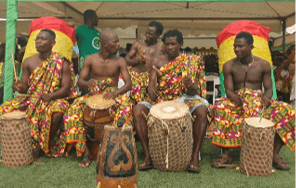 Traditional drummers performing at the heritage stage